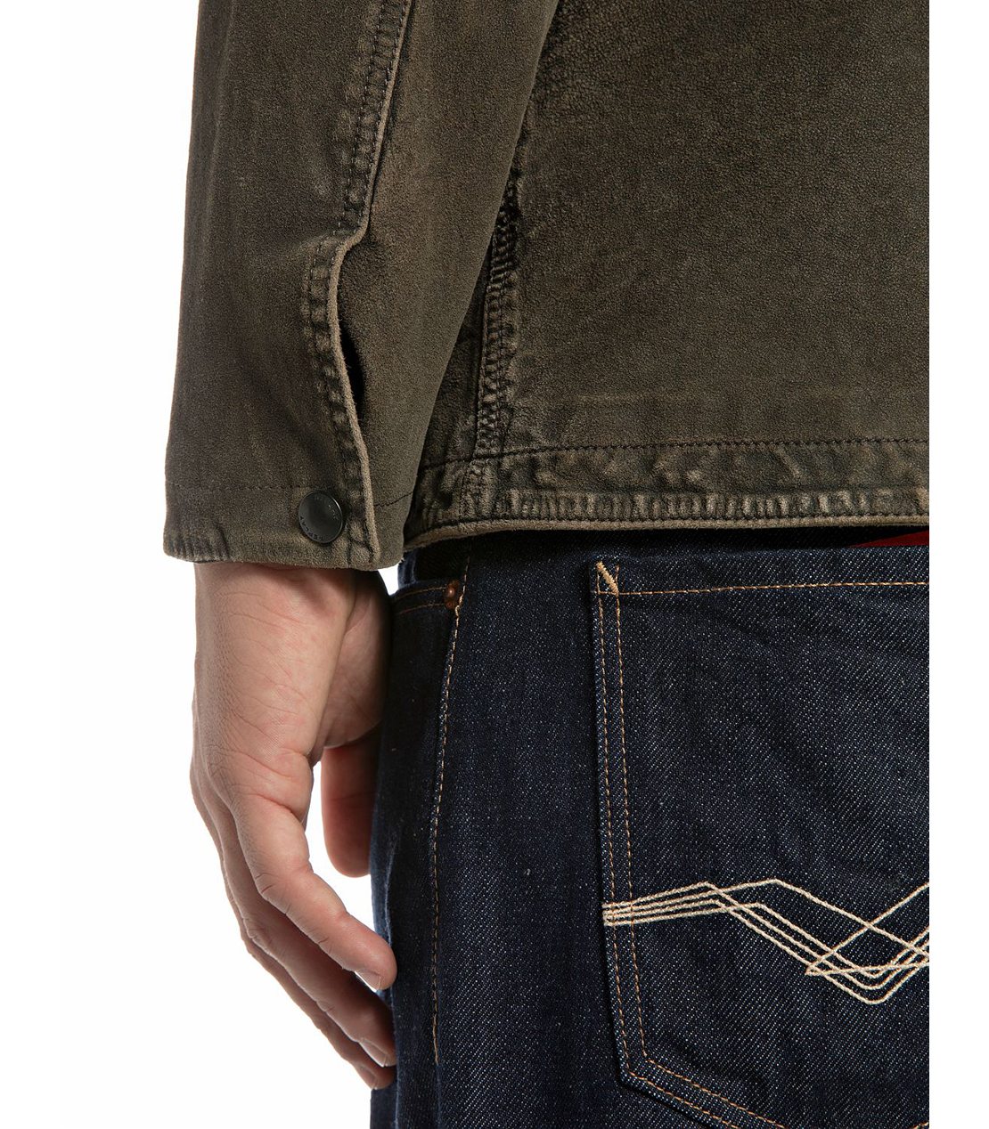 ヴィンテージ ウォッシュゴートスウェードジャケット 詳細画像 グレー 8